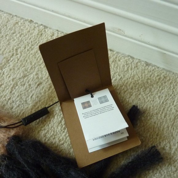 Burberry Ladies Silk/Mohair Blend Graphic Logo Stripe Scarf (NEW) - Picture 9 of 11